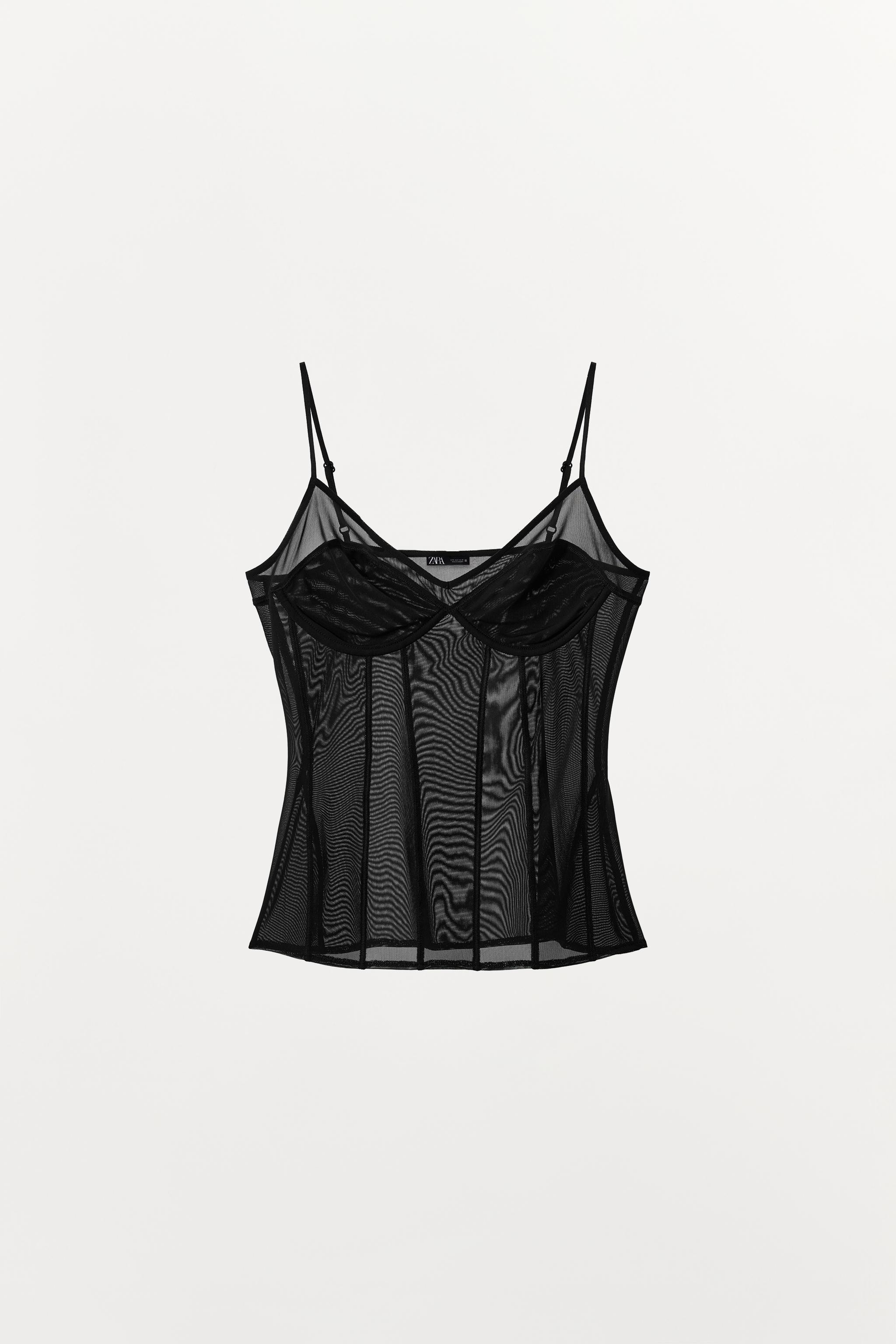 UNDERWIRED TULLE LINGERIE STYLE TOP