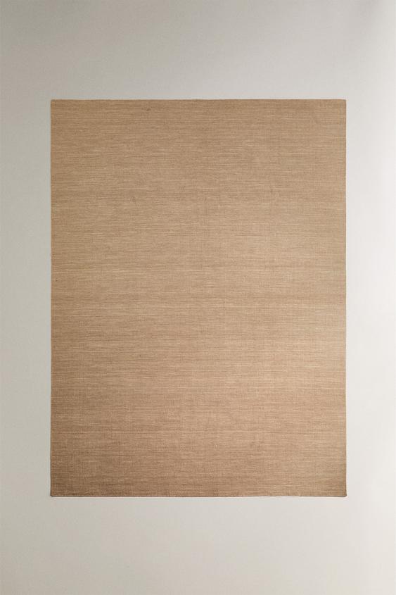 Zaras MATTA I BOMULL OCH ULL MED KNUTAR - Beige - Bild 0