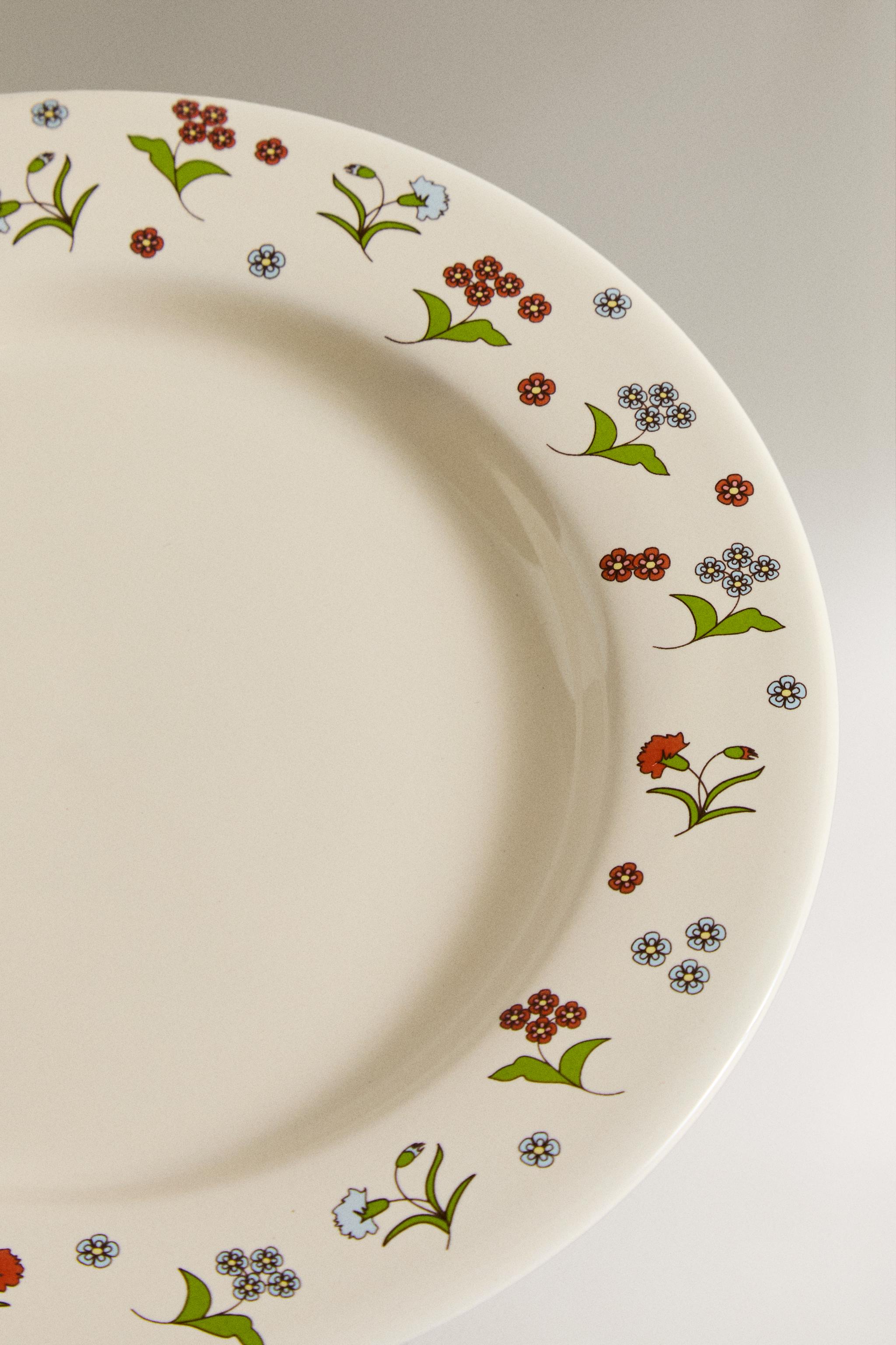 KIDS FLORAL STONEWARE PLATE