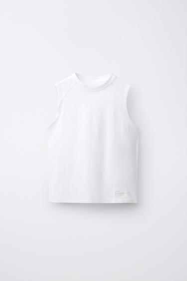 T-SHIRT UNI SANS MANCHES - Blanc de Zara - Image 0
