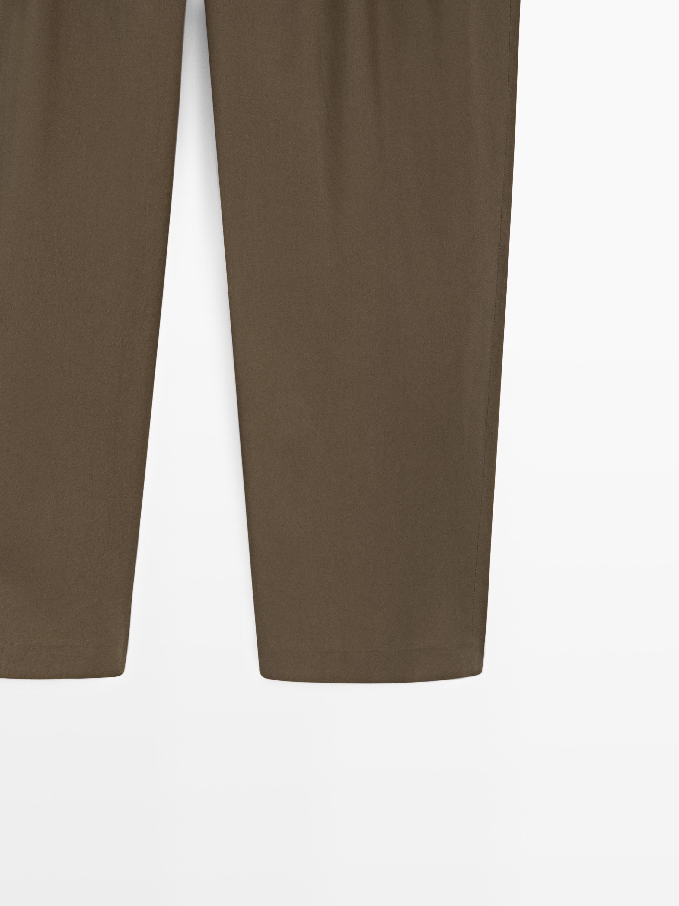 Cotton trousers with double darts