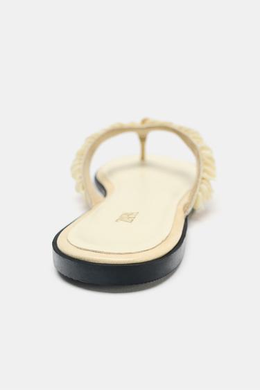 BEADED STRAP SANDALS - Beige by Zara - Image 5