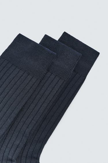 CHAUSSETTES CANNELÉES LOT DE 3 - Bleu marine de Zara - Image 2