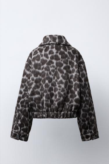 ANIMAL PRINT BOMBER JACKET - Leopard / Grey by Zara - Image 3
