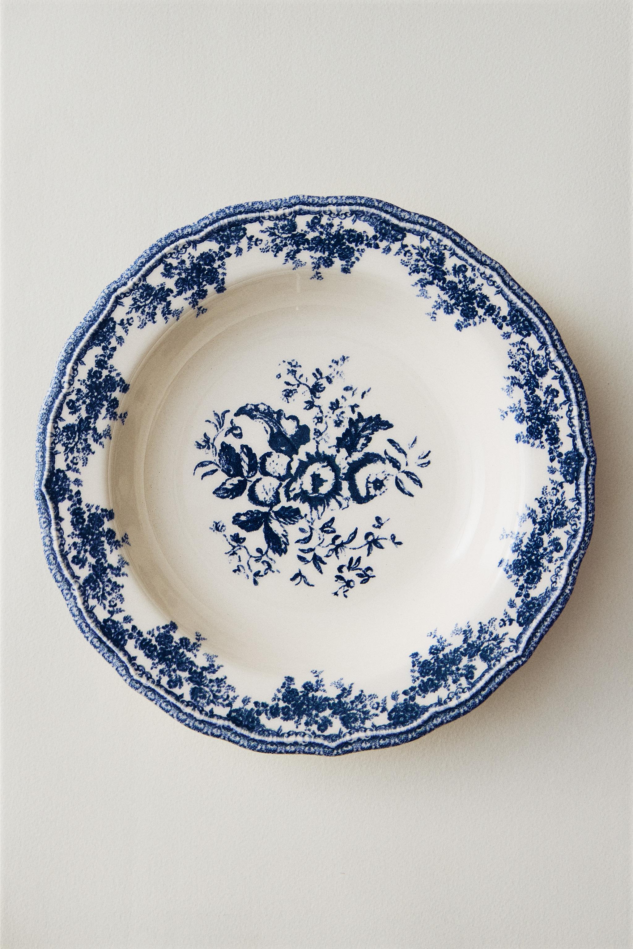 ASSIETTE CREUSE FAÏENCE FLORALE