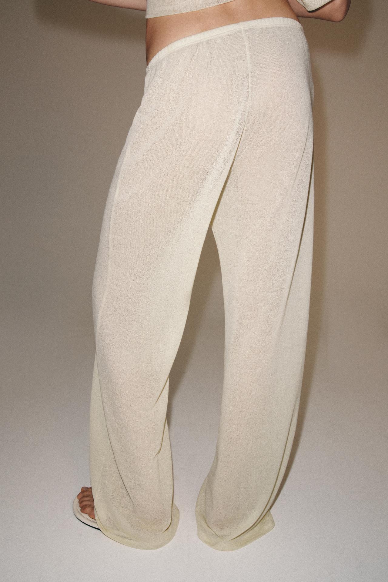 STRAIGHT LEG PANTS — Ecru