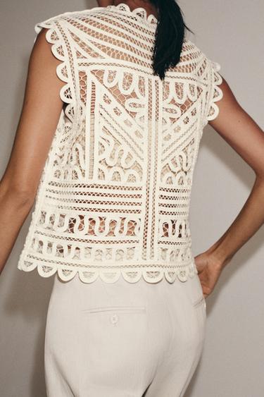 BLOUSE CROCHET ZW COLLECTION - Écru de Zara - Image 2