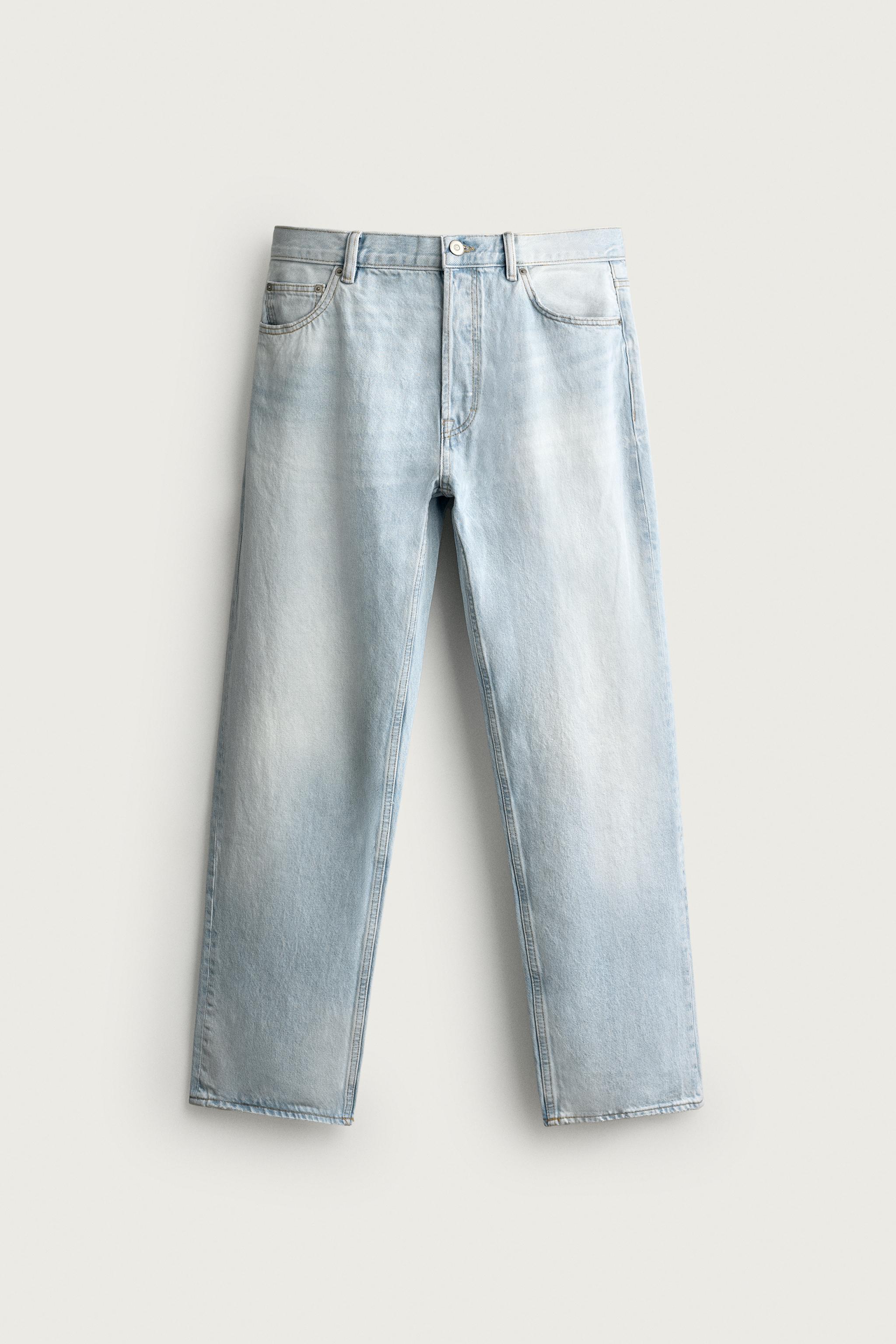 STRAIGHT FIT JEANS — Light blue