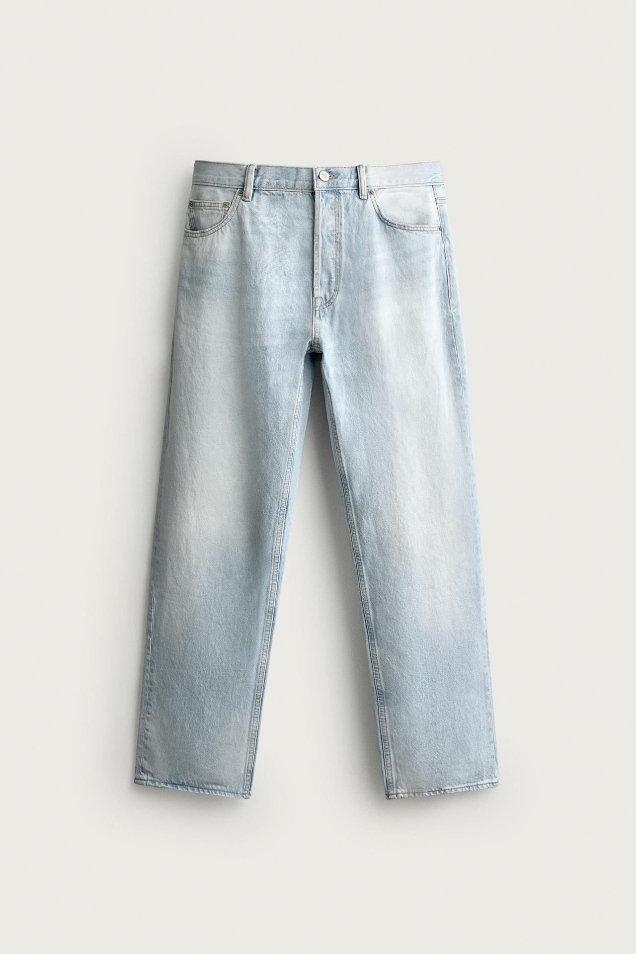 STRAIGHT FIT JEANS — Light blue