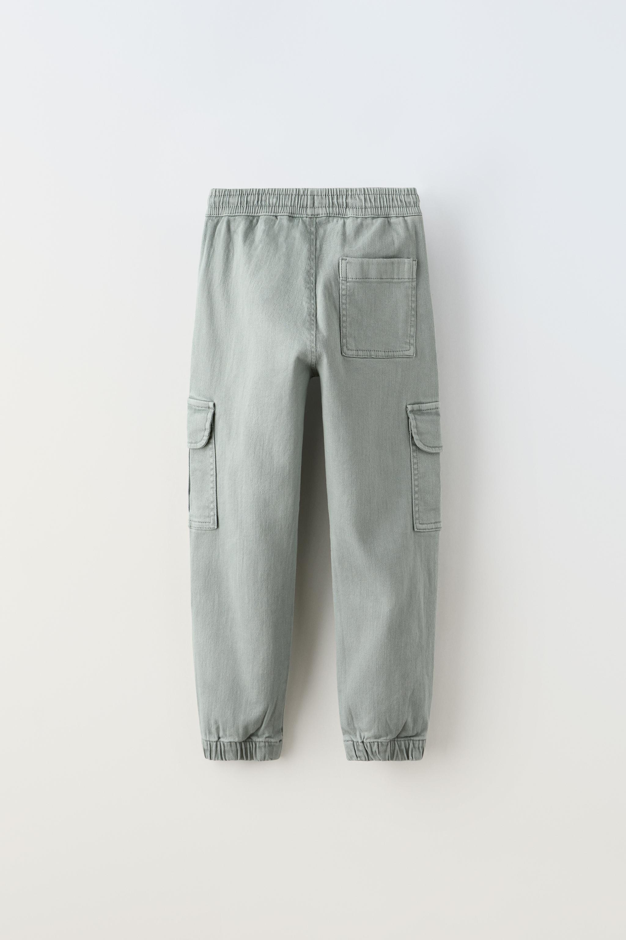 SUPER STRETCH CARGO JOGGER PANTS - Blue gray | ZARA 