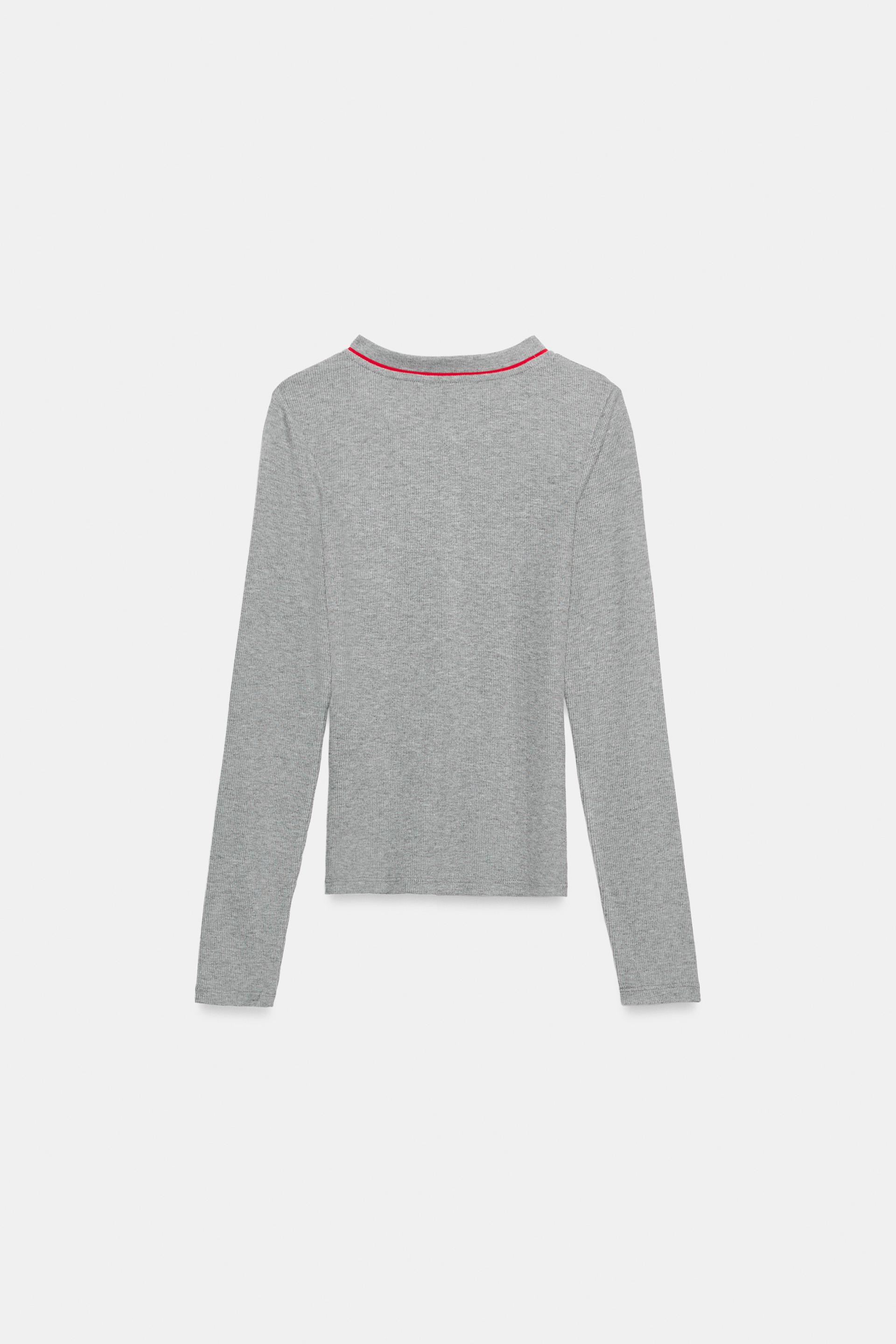 CONTRAST HENLEY T-SHIRT thumbnail 7