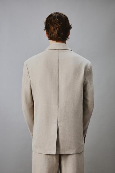 BLAZER RELAXED FIT COSTUME COTON-LIN - Sable de Zara - Image 2
