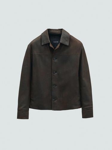 Zara Suede finish sheepskin jacket - Brown