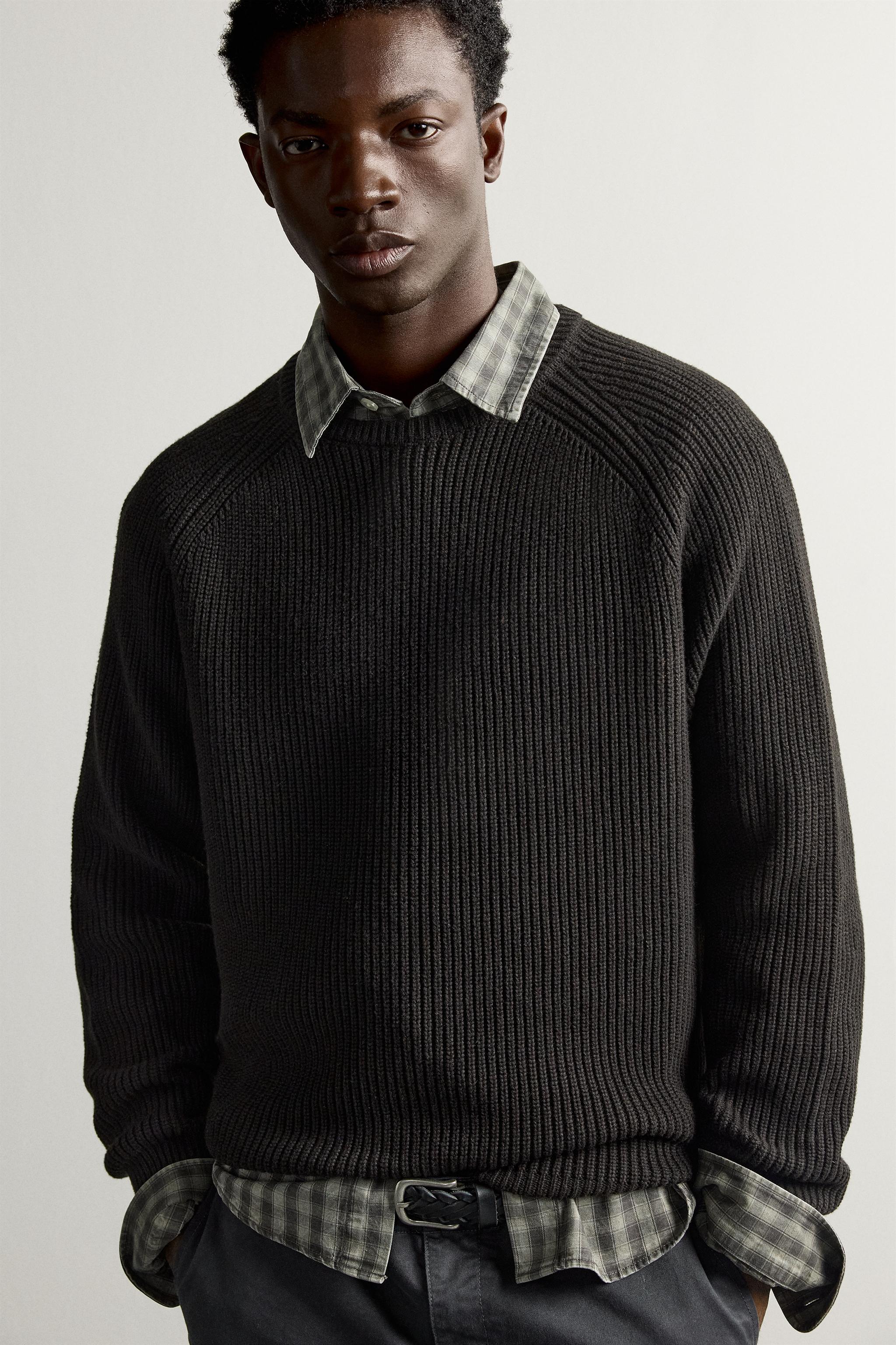 PULL EN MAILLE PERLÉE COTON-LAINE