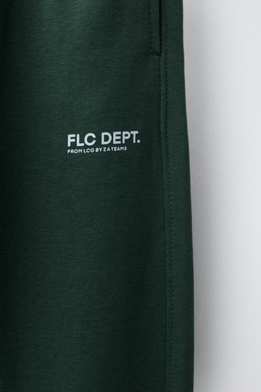 Zara TEXT JOGGER PANTS - Bottle green