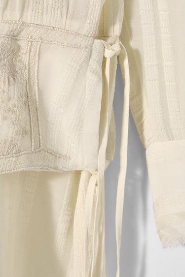 EMBROIDERED SASH DRESS KATE MOSS X ZARA - Ecru by Zara - Image 2