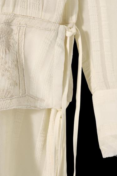 EMBROIDERED SASH DRESS KATE MOSS X ZARA - Ecru by Zara