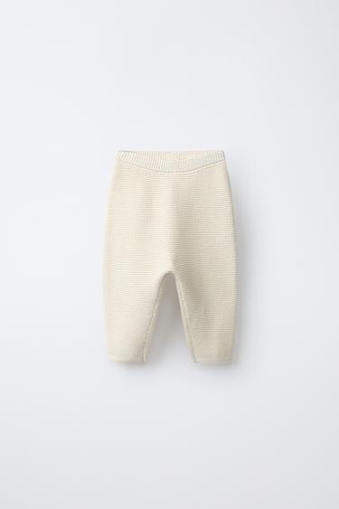 Zara LINKS KNIT TROUSERS - Ecru - Image 0