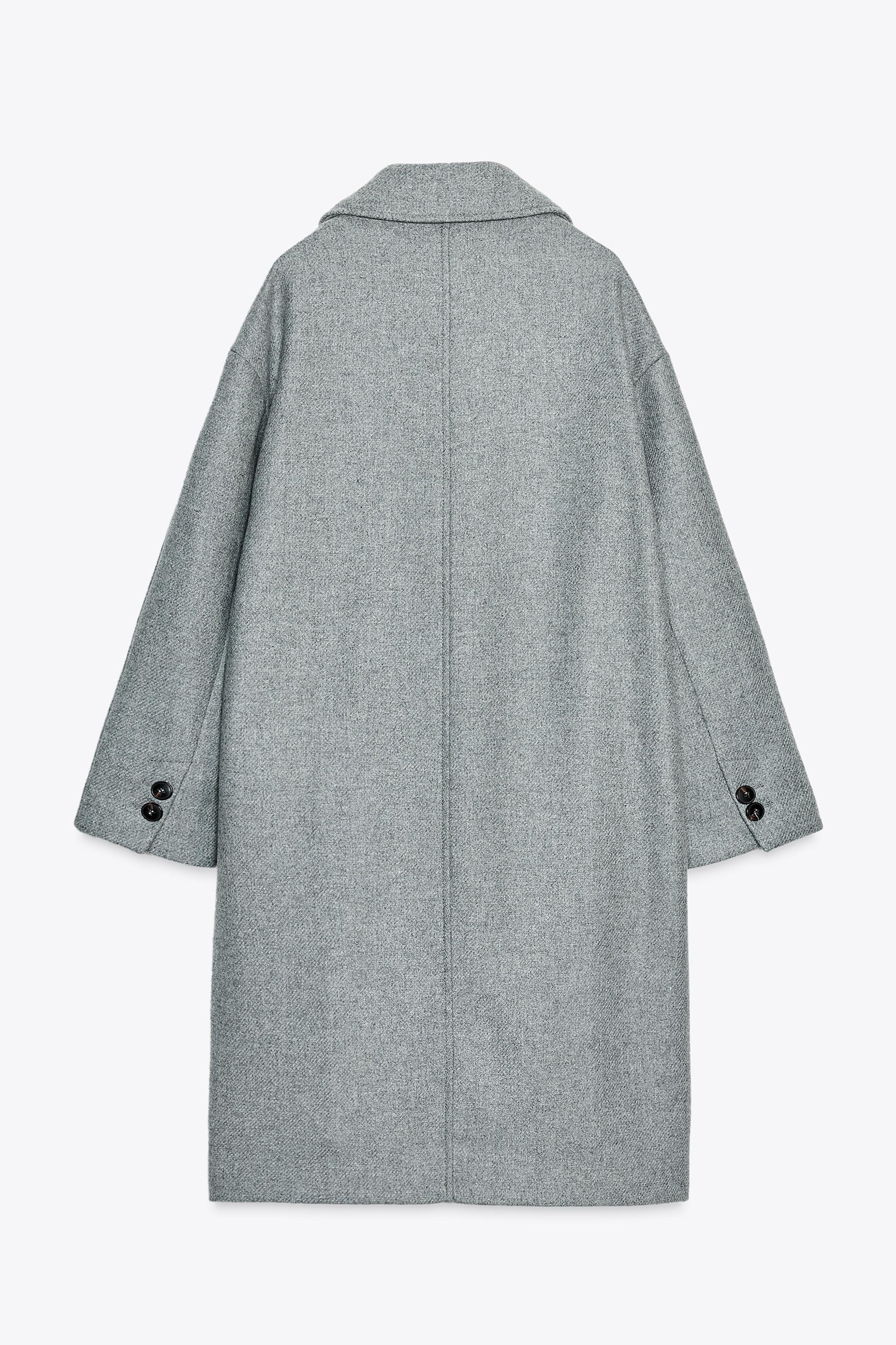 Zara Grey Oversized Coat OVERSIZED COAT WITH WOOL Grey ZARA Australia