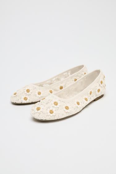CROCHET DAISY BALLERINAS - Ecru by Zara - Image 2