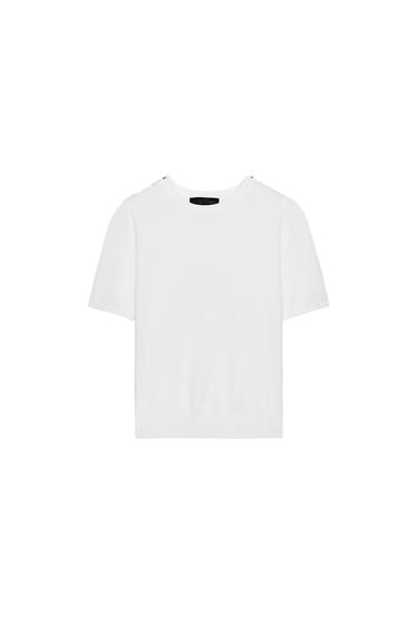 BASIC SHORT SLEEVE KNIT JUMPER - White by Zara