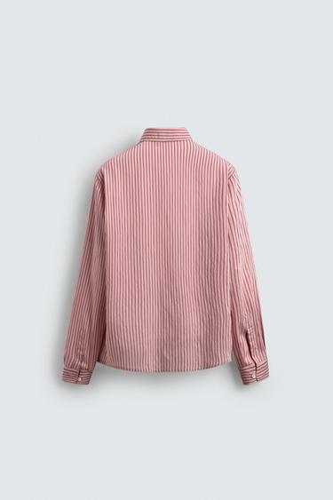 STRIPED FLOWING SHIRT - Pink by Zara - Image 7