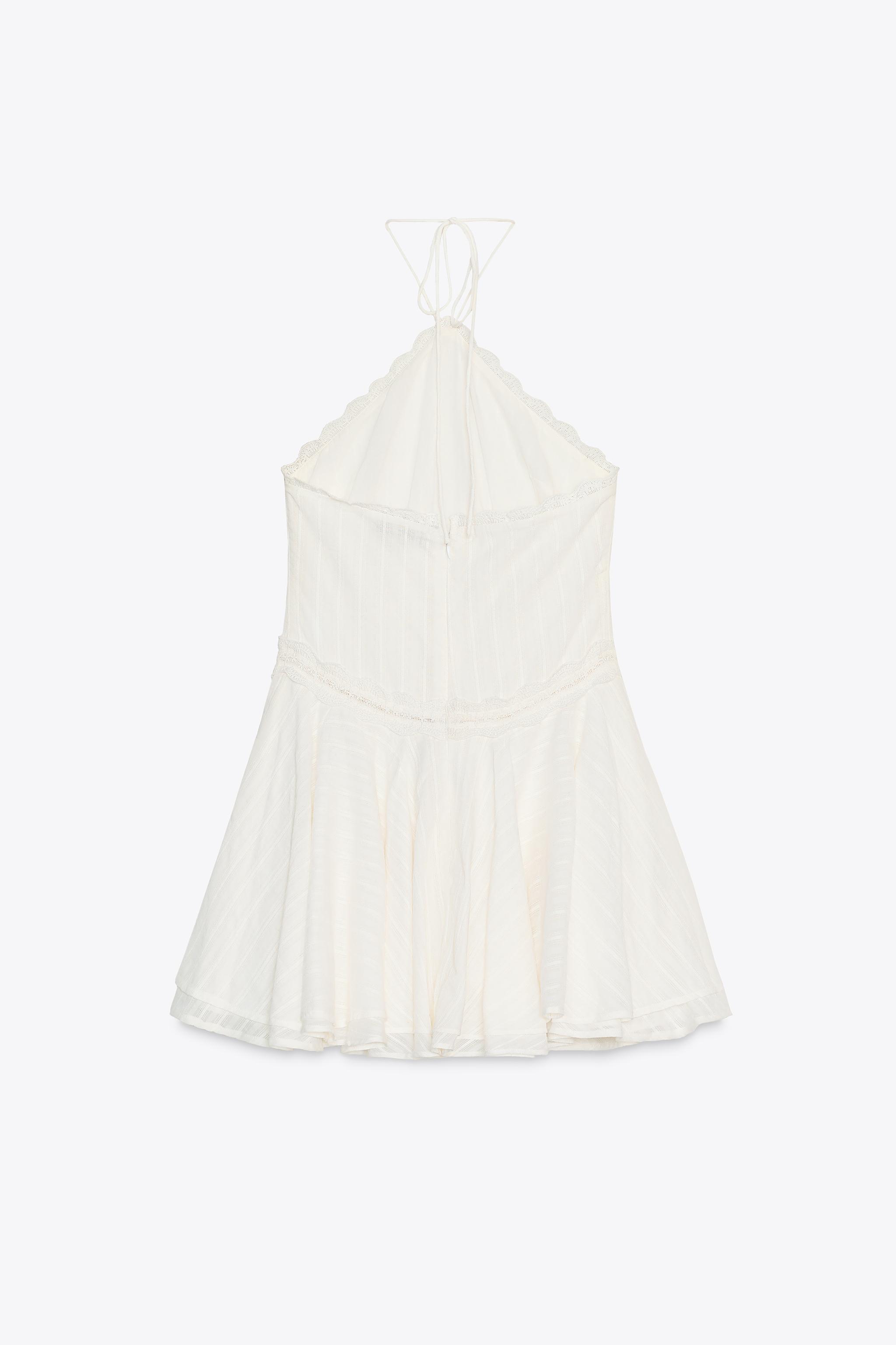 ZARA フリル付きホルターネックショートワンピース 5107/314 スペイン発送 ZARA フリル付きショートホルタードレス 今季新作