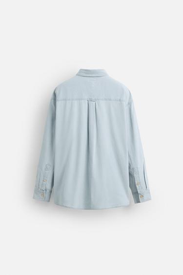 EMBROIDERED LOGO SHIRT - Blue by Zara - Image 7