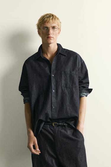 LIGHTWEIGHT RELAXED FIT DENIM SHIRT - Indigo by Zara