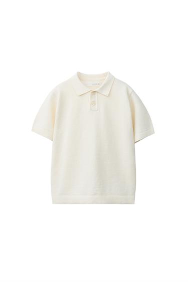 PLAIN TEXTURED POLO SHIRT - Ecru by Zara