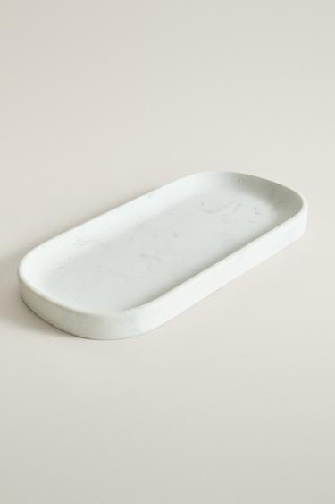 MARBLE-EFFECT BATHROOM TRAY — Gray 2