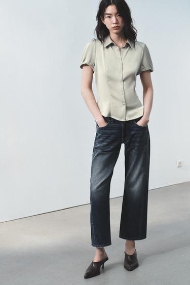 SATIN SHIRT - Greenish by Zara