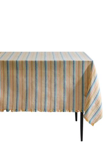 DYED THREAD STRIPED TABLECLOTH - Blues by Zara