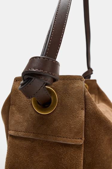 SAC À MAIN EN CUIR ALLONGÉ - SABLE/MARRON de Zara - Image 6