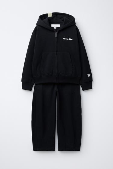 FLEECE SWEATSHIRT AND BALLOON TROUSERS SET - Dark navy by Zara - Image 0