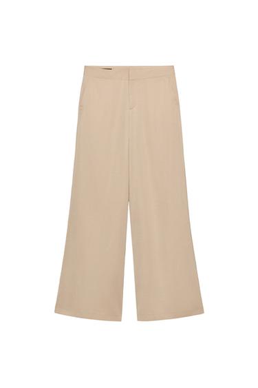 PANTALÓN FLUIDO PALAZZO - Crudo de Zara