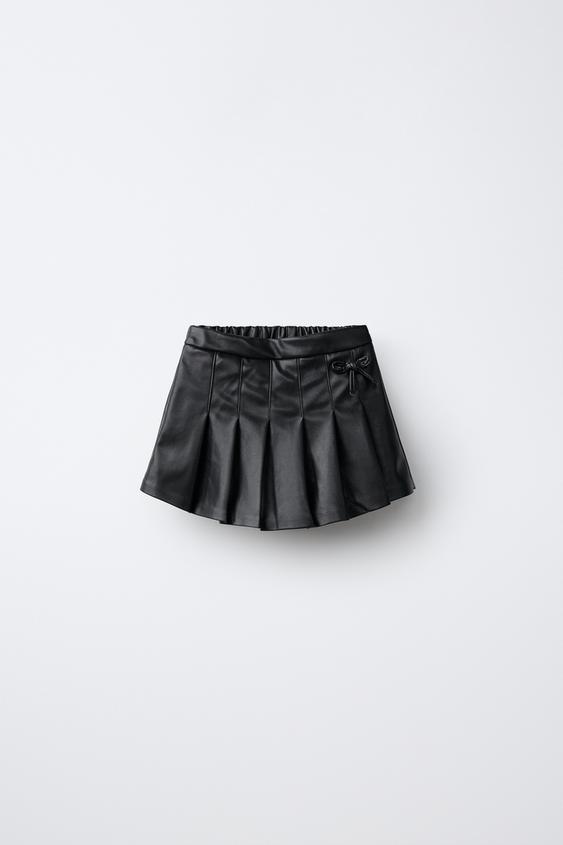 Zara KRATKE SUKNJA-PANTALONE OD VEŠTAČKE KOŽE – Crna – Slika 0