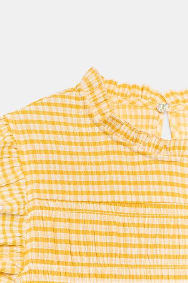 TOP NID D'ABEILLE À CARREAUX VICHY - écru/jaune de Zara - Image 7
