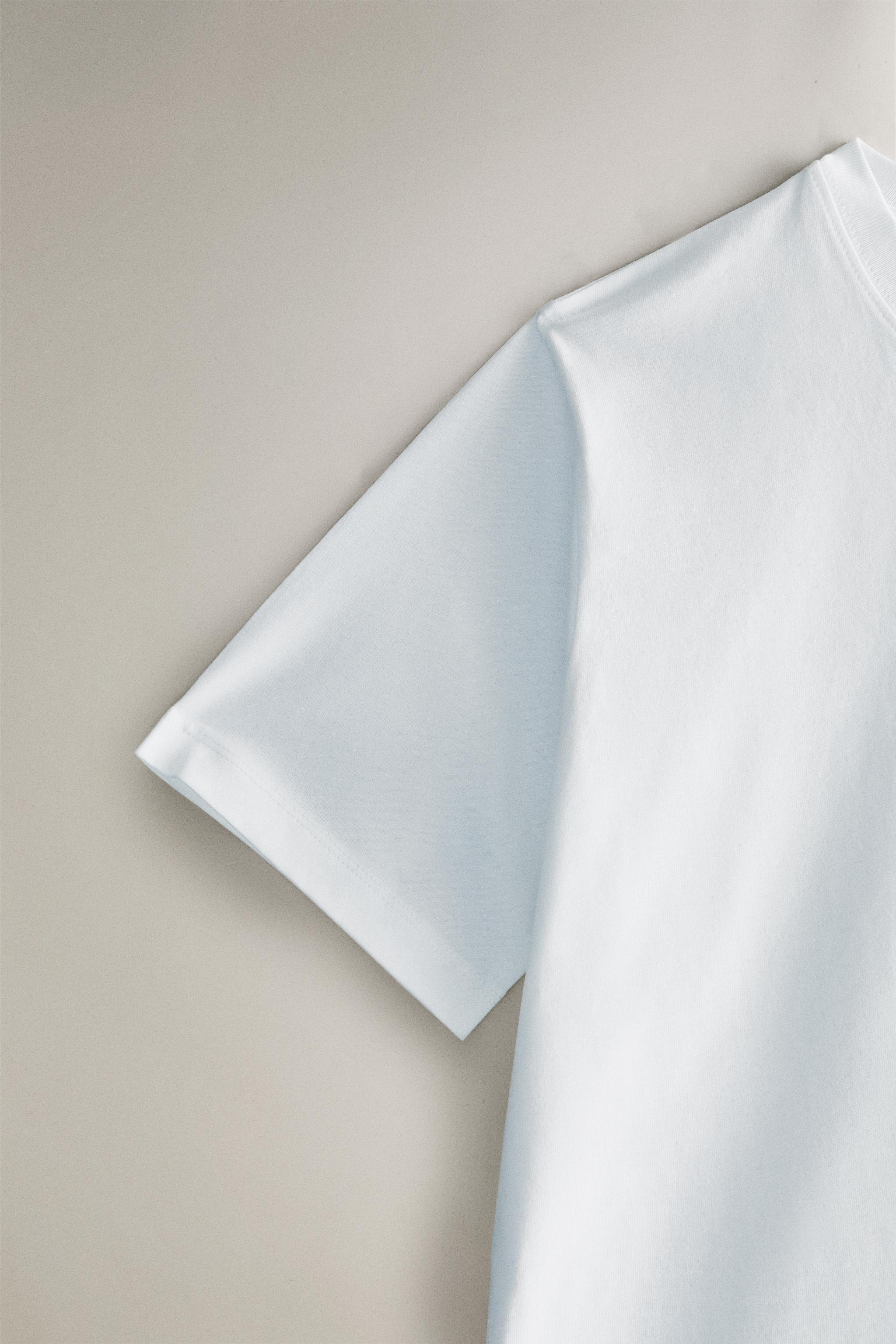 SHORT SLEEVE COTTON T-SHIRT - White | ZARA United States