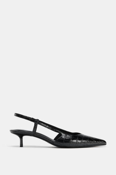 SLINGBACK MIT RELIEF - Schwarz von Zara