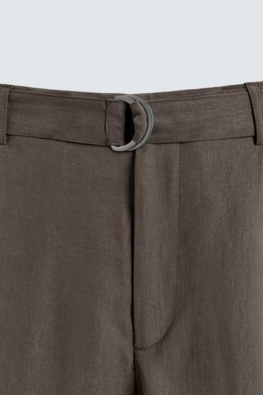 FLOWING TROUSERS WITH BELT - mid khaki by Zara - Image 7