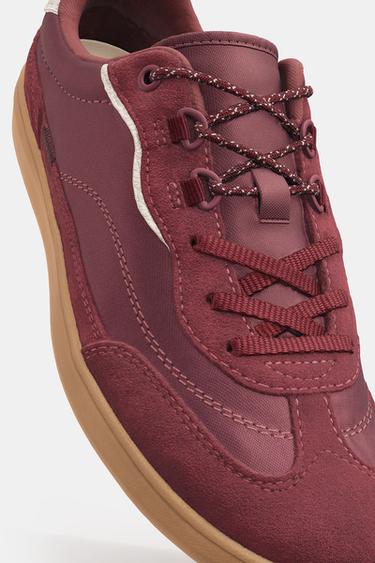 CONTRAST TRAINERS - Burgundy Red by Zara - Image 3