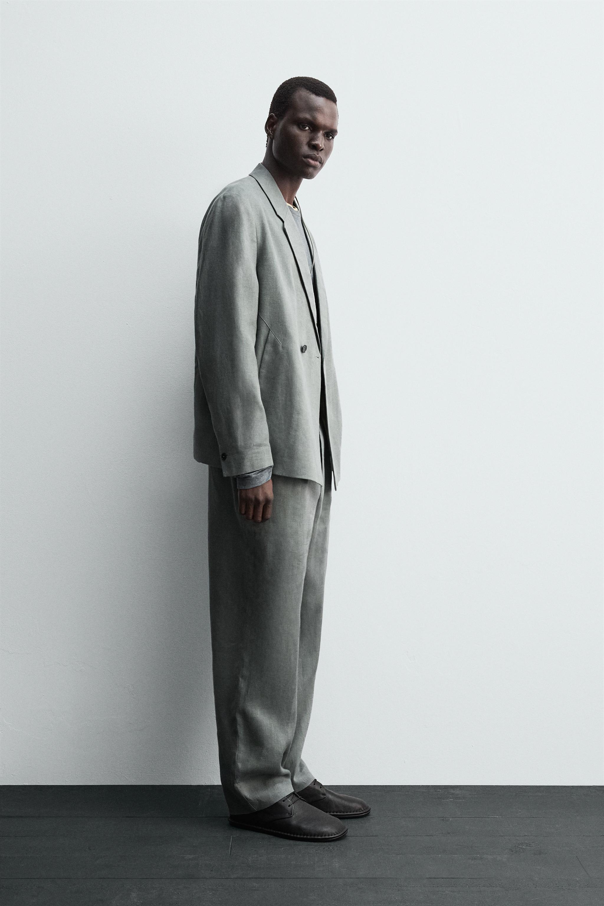ZARA ダブルブレスト セットアップ キャメル ストレッチ素材 ZARA ダブルブレスト セットアップ キャメル ストレッチ素材
