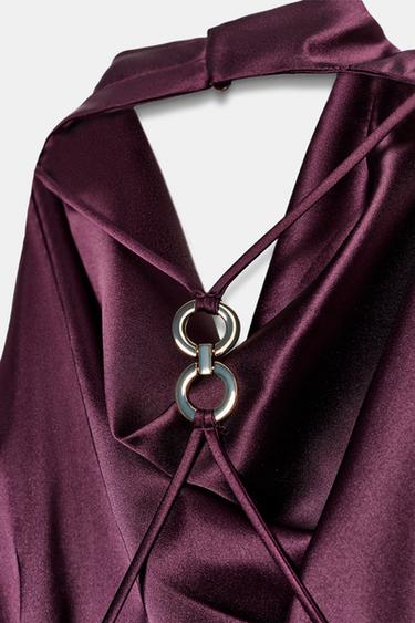 ROBE COURTE SATINÉE - Bordeaux de Zara - Image 2