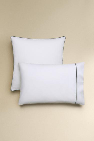 PILLOWCASE WITH PIQUÉ PIPING - Dark grey by Zara