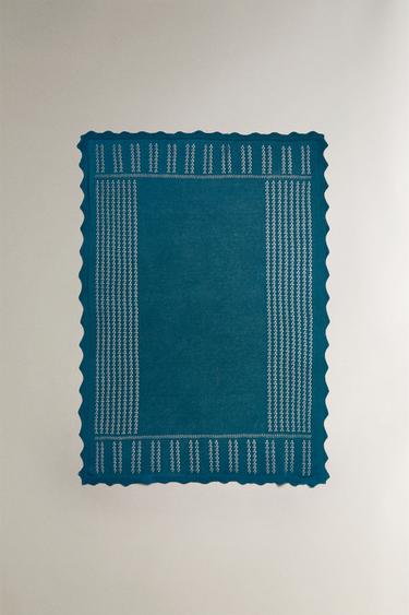 KNIT BABY BLANKET - Blue by Zara - Image 0