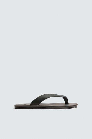 LEATHER LIMITED EDITION SANDALS - Brown by Zara