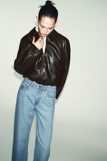 Zara Z.03 STRAIGHT HIGH-WAISTED LONG LENGTH JEANS - Light blue