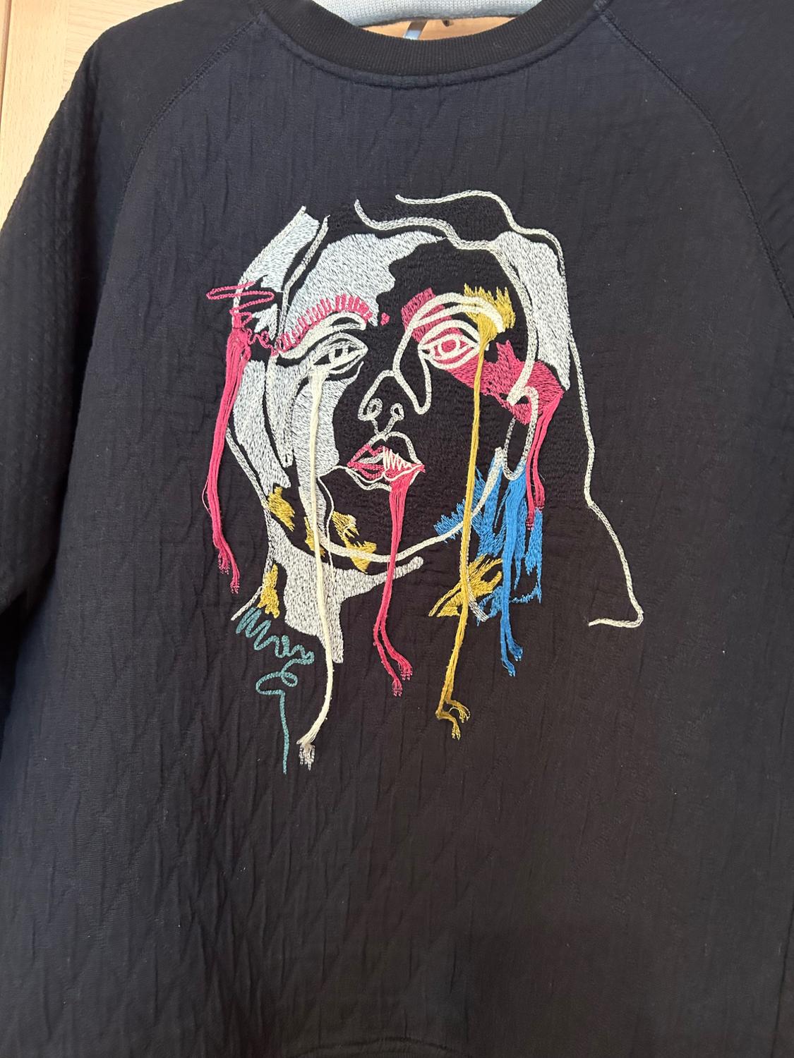EMBROIDERED JACQUARD SWEATSHIRT WITH THREAD DETAIL - Image 3