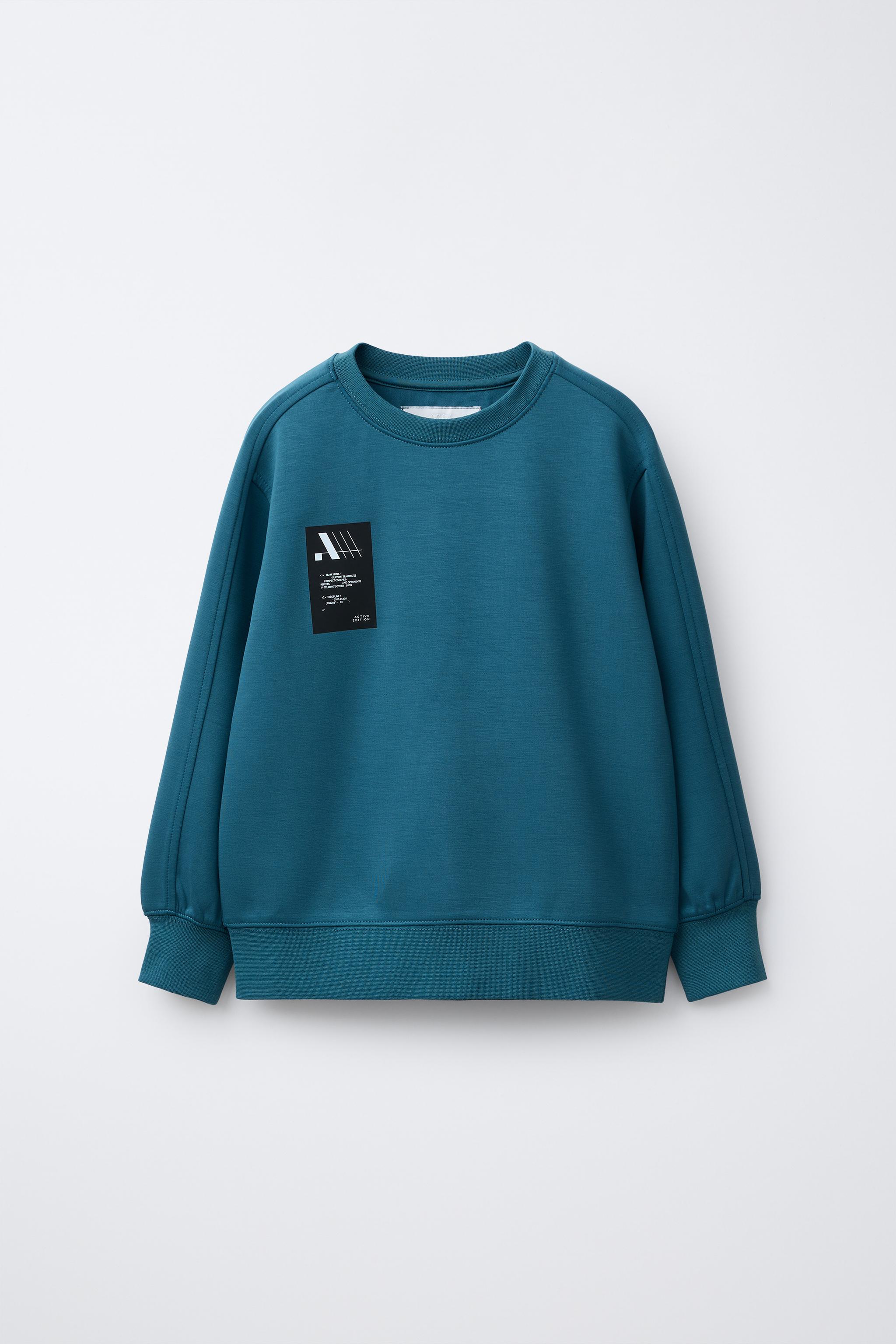 SPORTY LOGO SWEATSHIRT - Bluish | ZARA Singapore